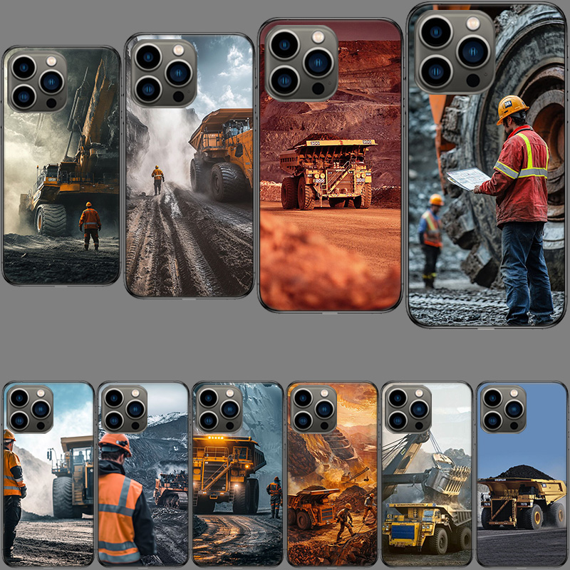Dump Truck Heavy Equipment - جراب هاتف متين بتصميم شاحنة قلابة