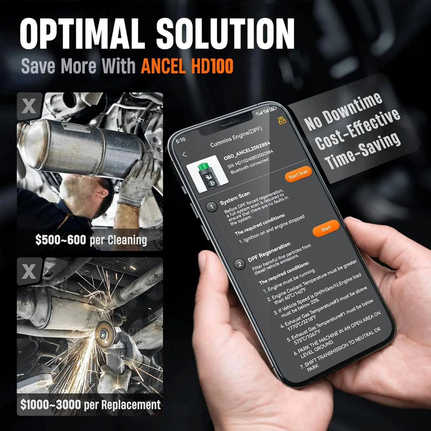 Ancel HD100 DPF إعادة تعيين نظ - مراجعة Heavy Equipment Diagnostic Tool وسعره